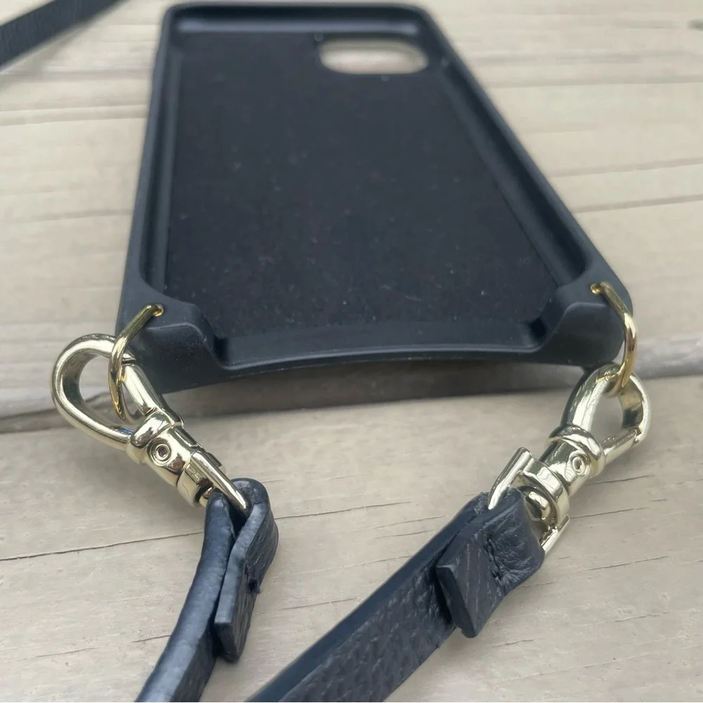 Bandolier Emma Pebble Leather Case Crossbody in Black for iPhone 13 Pro Max
